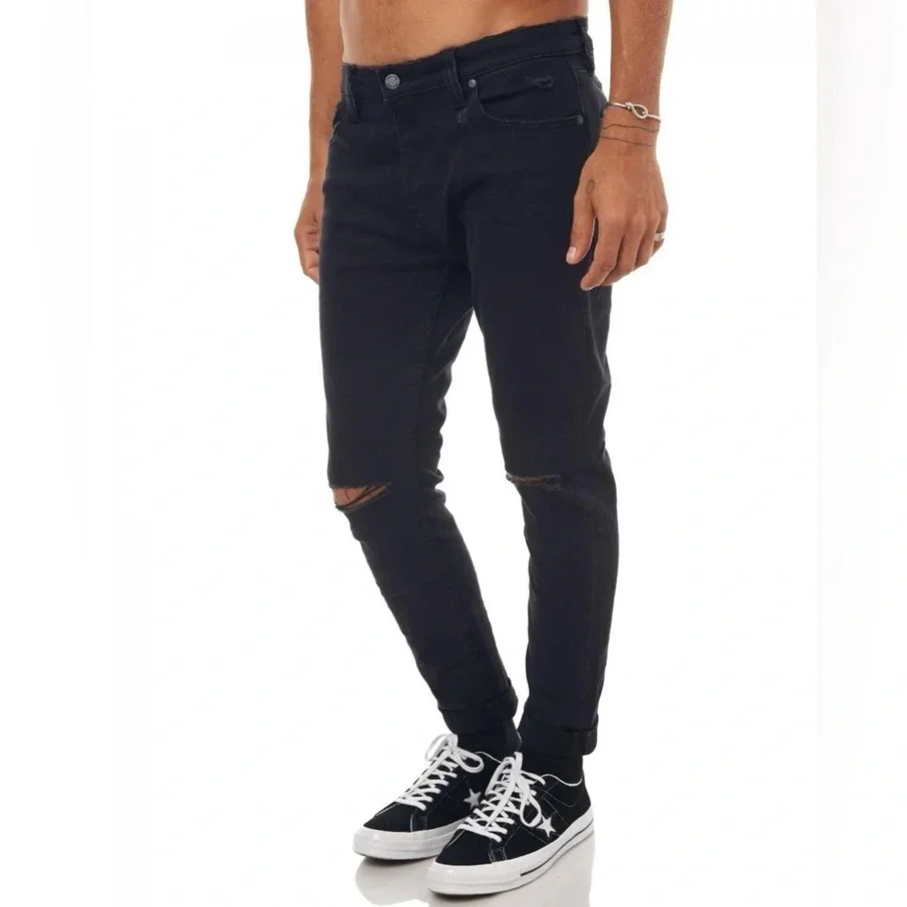 Rolla’s Stinger Slim Distressed Black Cropped Jeans Mens 32
